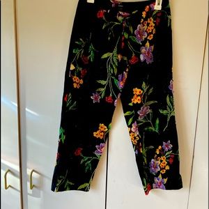 Women’s Embellished Black Capri Pants, Small, Ario